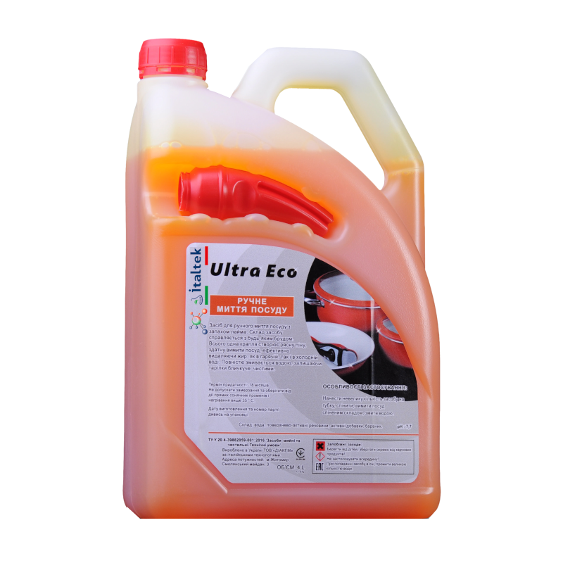 Засіб для ручного миття посуду ITALTEK Ultra ECO 4л